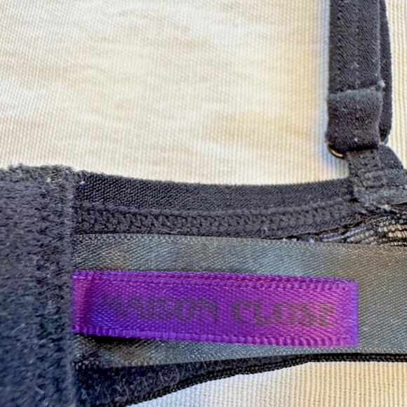 Maison Close Lace Bralette | Size Small | Sheer Black Floral Mesh - Picture 8 of 9